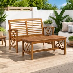 Outdoor 2 Piece Garden Lounge Set with Coffee Table