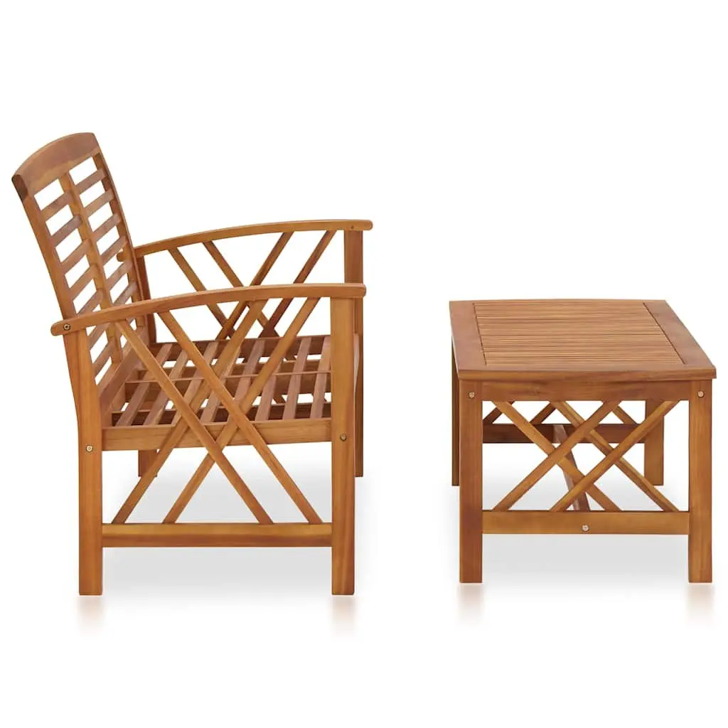 2 Piece Garden Lounge Set with Bench and Table