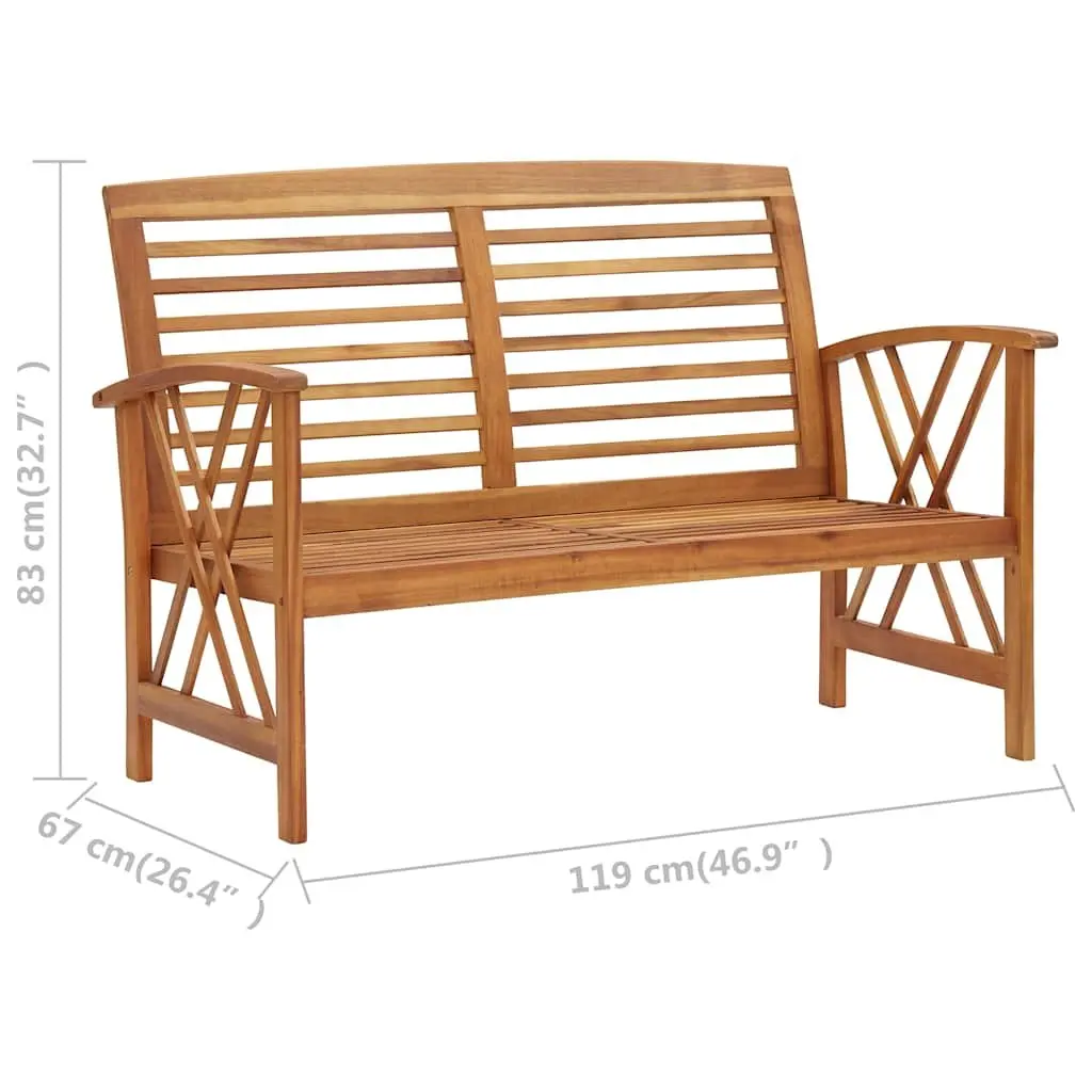 2 Piece Garden Lounge Set with Bench and Table