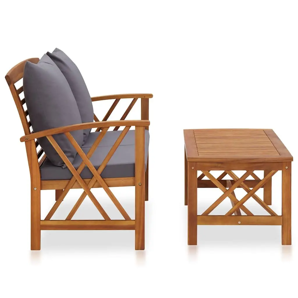 2-Piece Garden Lounge Set with Bench and Coffee Table