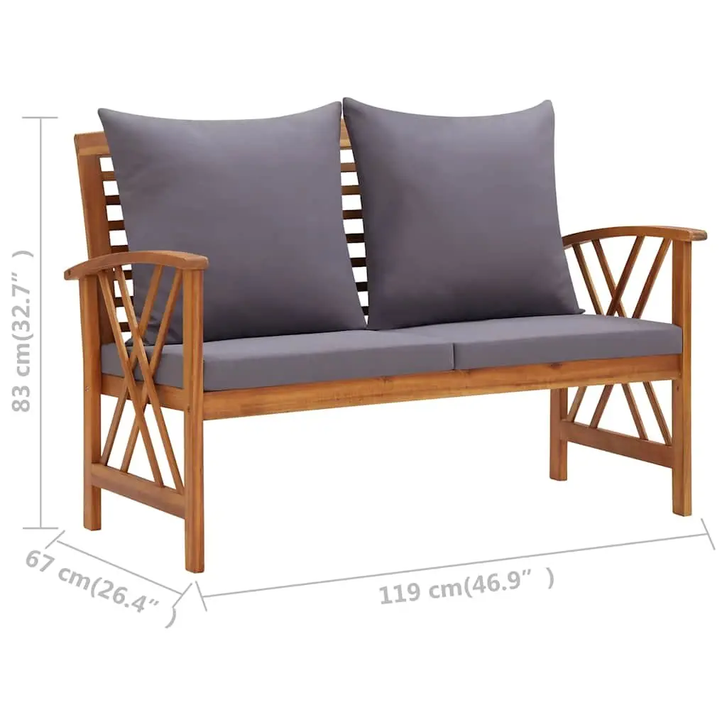 2-Piece Garden Lounge Set with Bench and Coffee Table