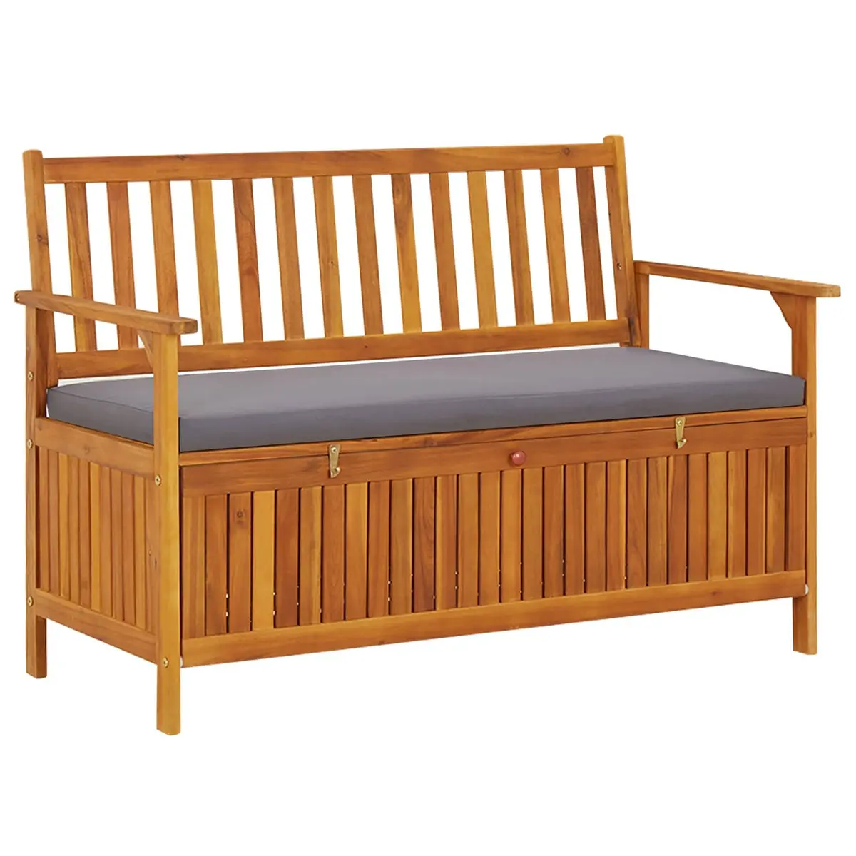 Grey Garden Storage Bench 120cm with Compartment