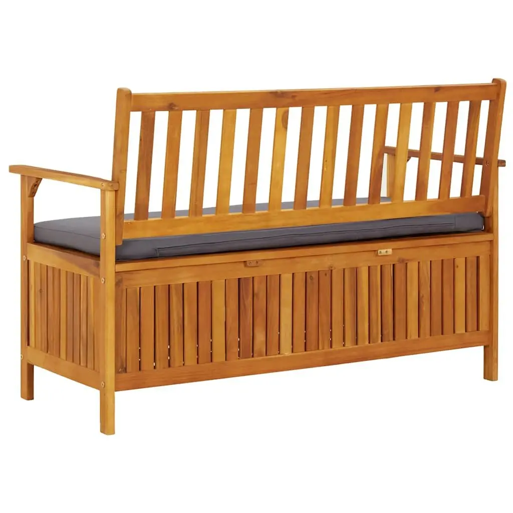 Grey Garden Storage Bench 120cm with Compartment