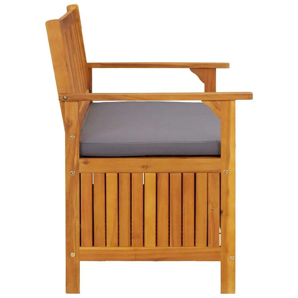 Grey Garden Storage Bench 120cm with Compartment