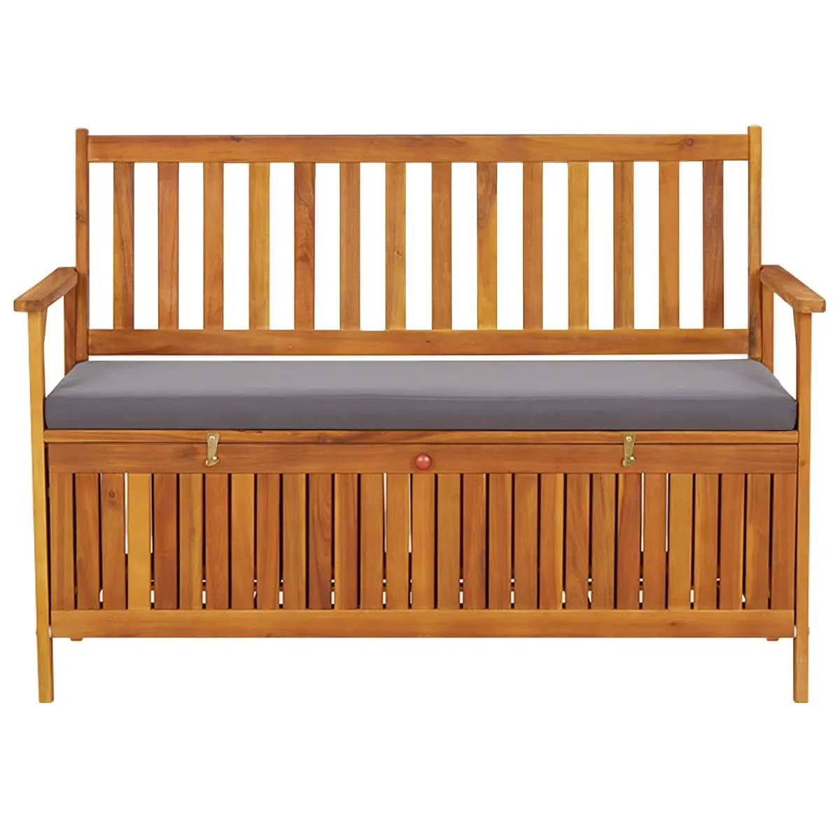 Grey Garden Storage Bench 120cm with Compartment