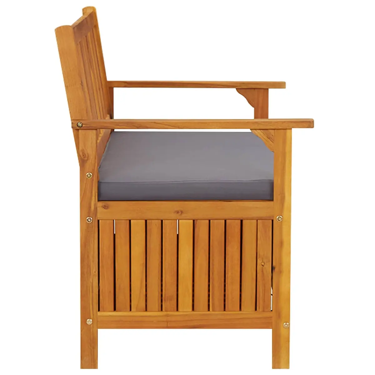Grey Garden Storage Bench 120cm with Compartment