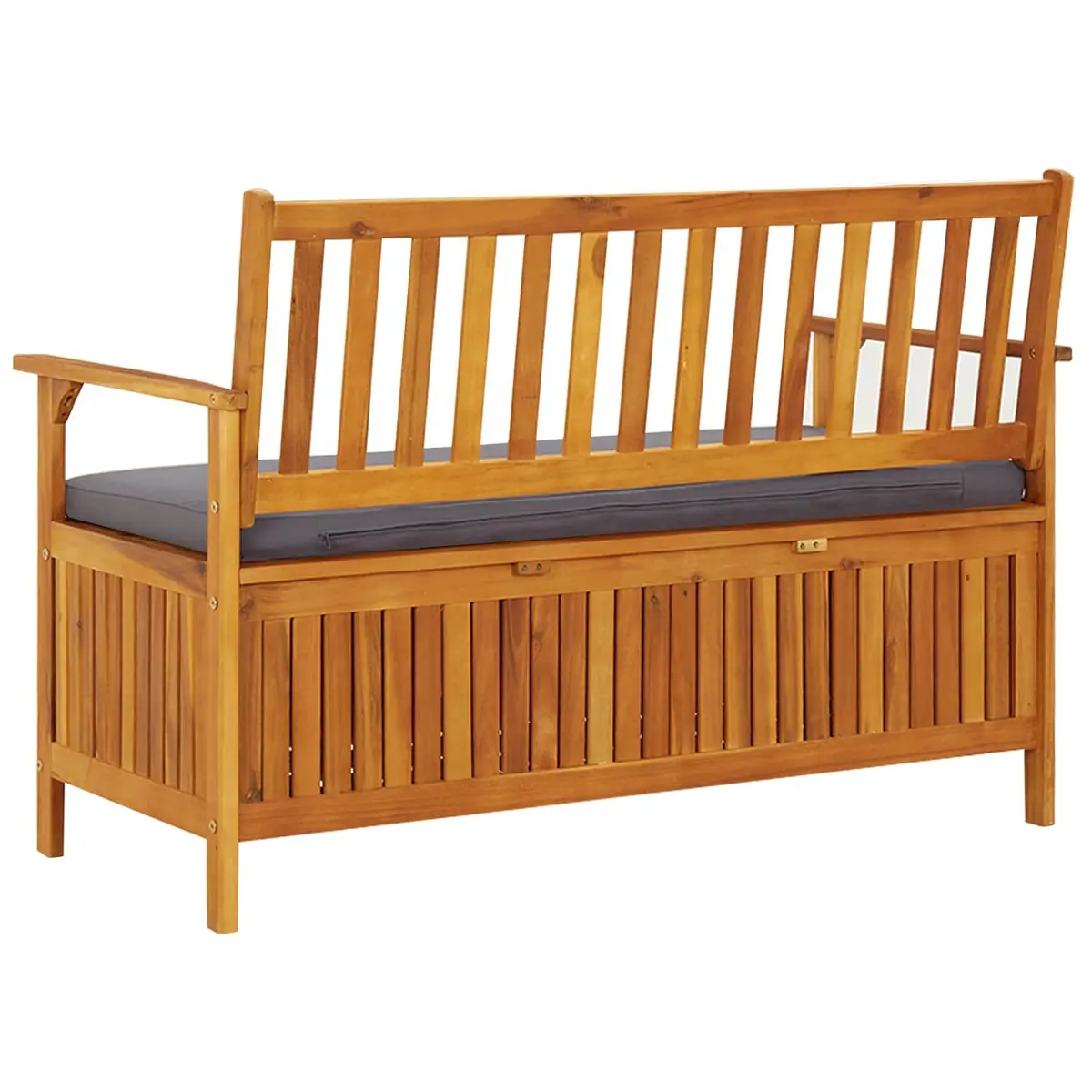 Grey Garden Storage Bench 120cm with Compartment