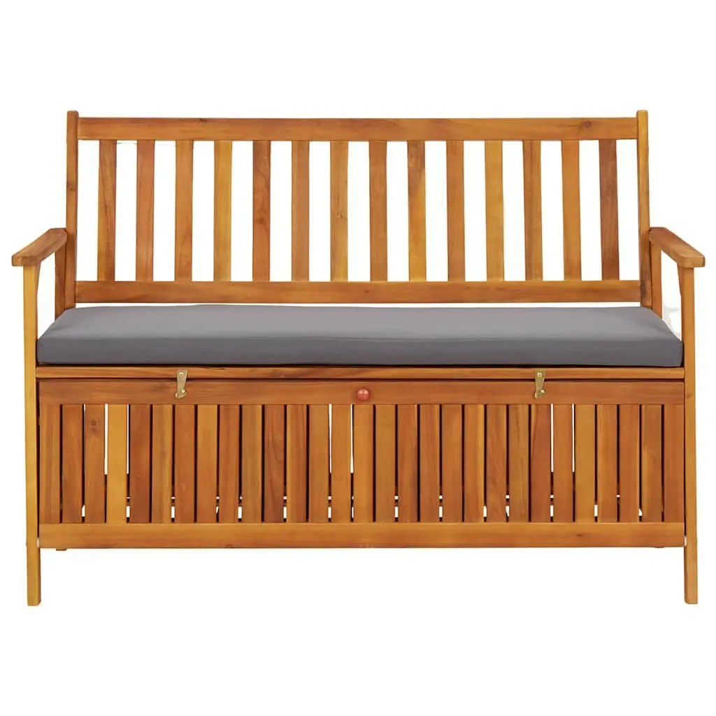 Grey Garden Storage Bench 120cm with Compartment