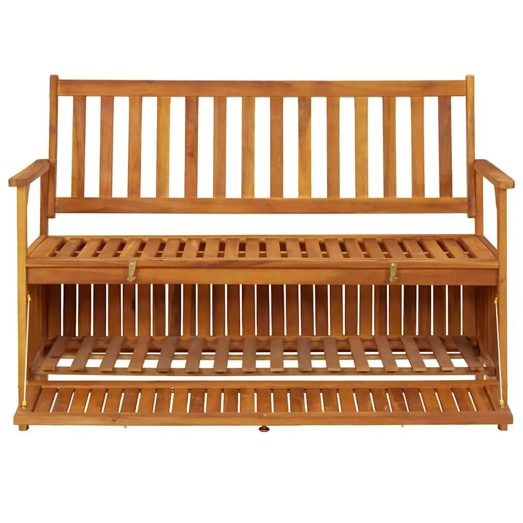 120cm Wooden Outdoor Storage Bench with Backrest
