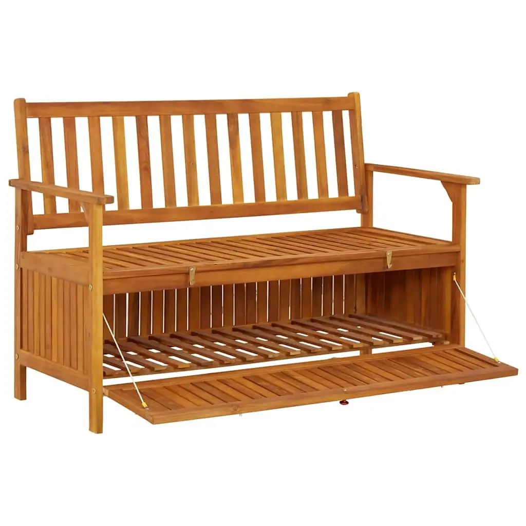 120cm Wooden Outdoor Storage Bench with Backrest