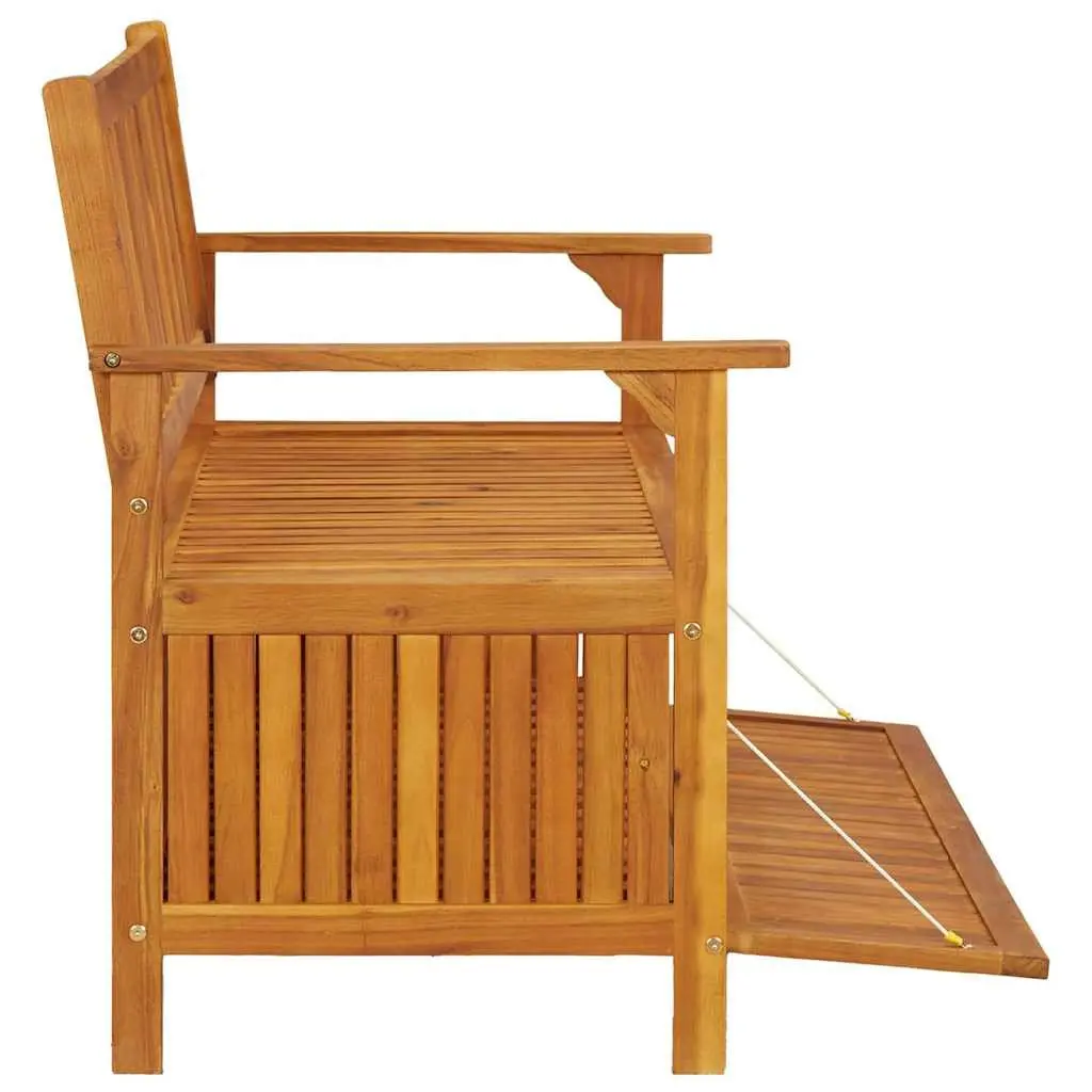 120cm Wooden Outdoor Storage Bench with Backrest