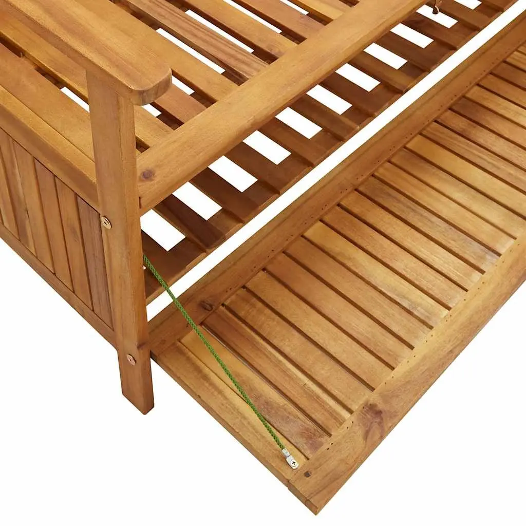 120cm Wooden Outdoor Storage Bench with Backrest