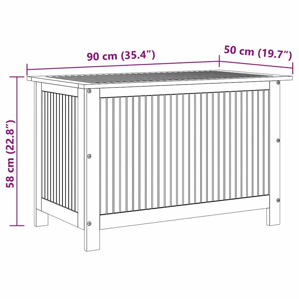 Garden Storage Box 90x50x58 cm Solid Acacia