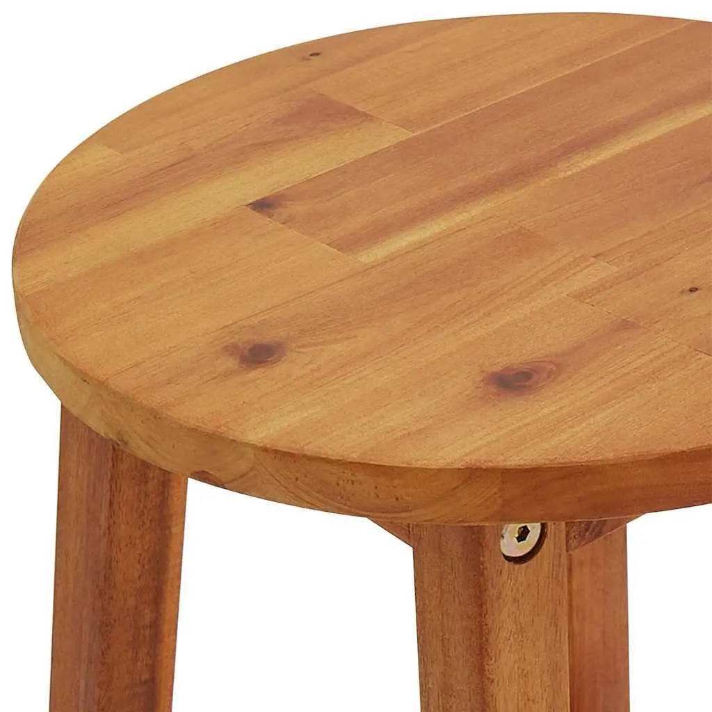 Brown Acacia Wood Bar Stools Set of 6