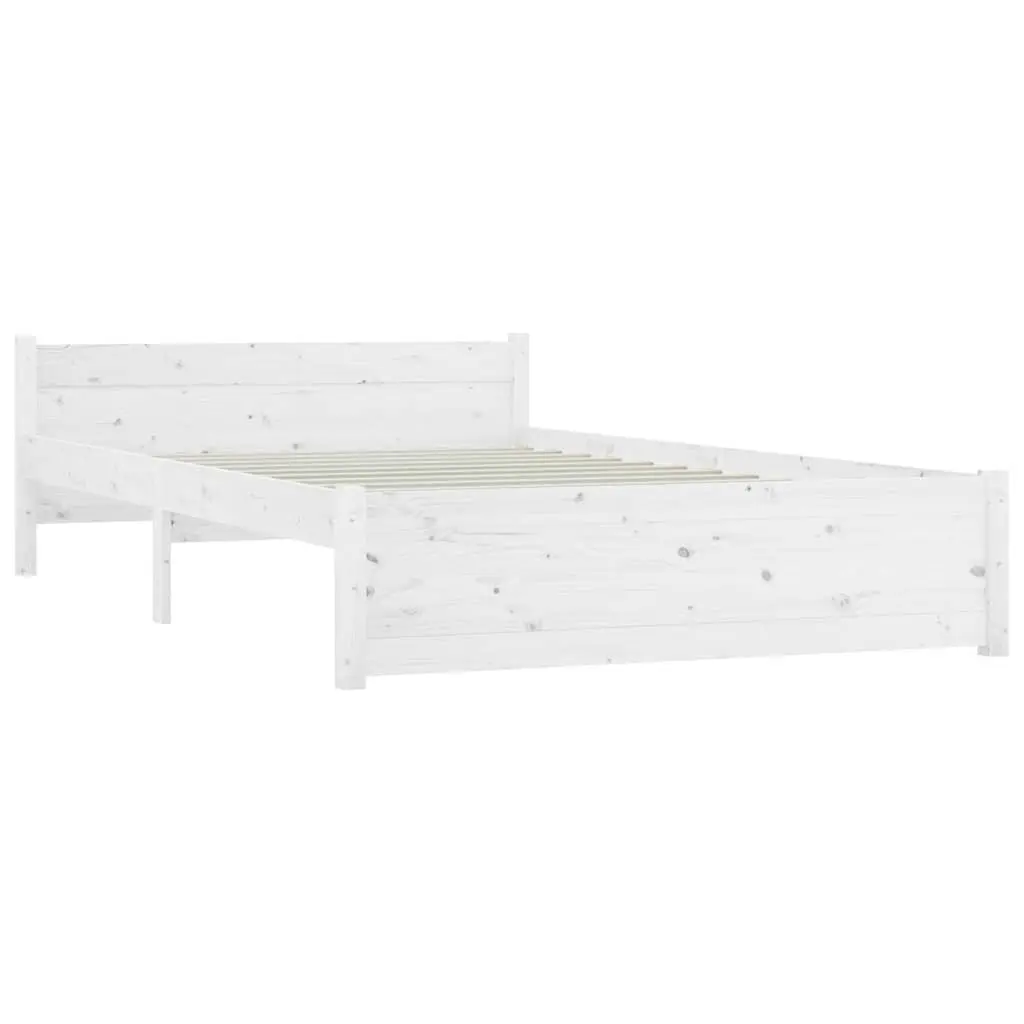 White Bed Frame with Storage Drawers 150x200 cm