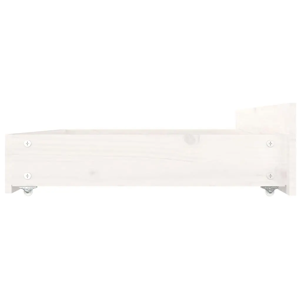 White Bed Frame with Storage Drawers 150x200 cm