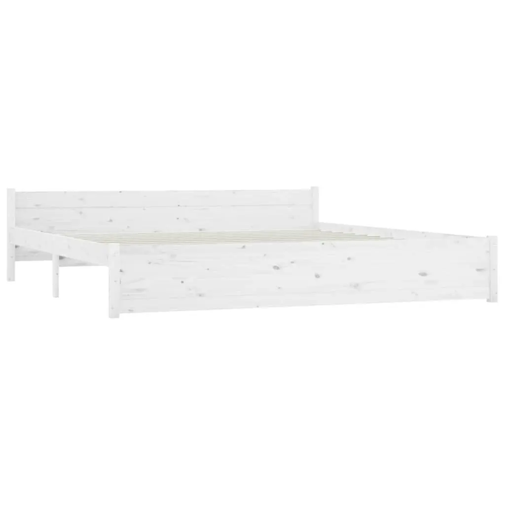 White King Bed Frame with Storage Drawers