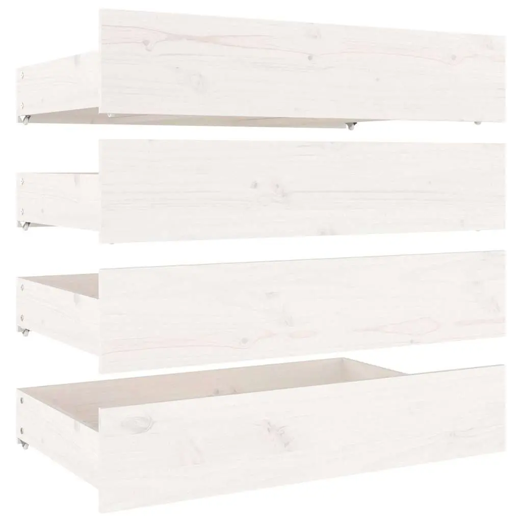 White King Bed Frame with Storage Drawers