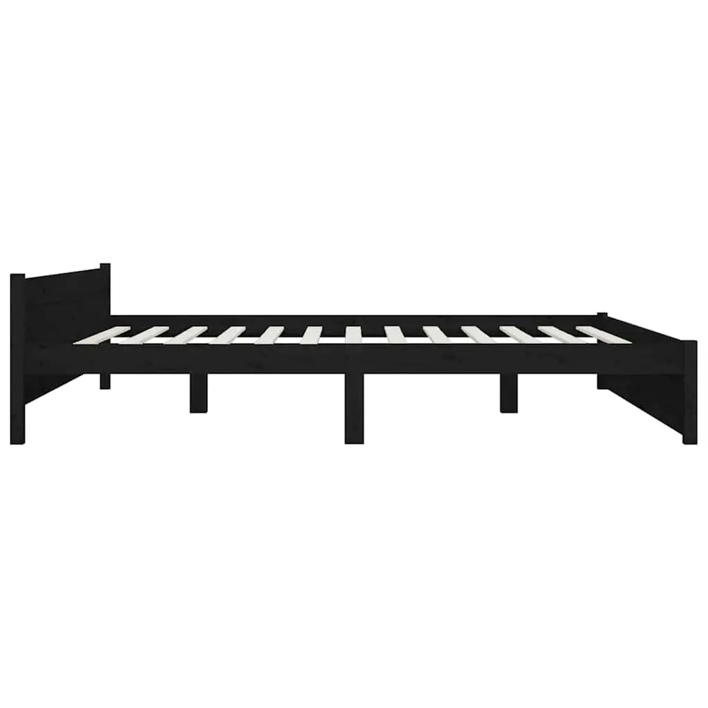 King Bed Frame with Storage Drawers, Black 183x203 cm
