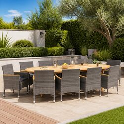 Premium 11 Piece Garden Dining Set with Acacia Wood