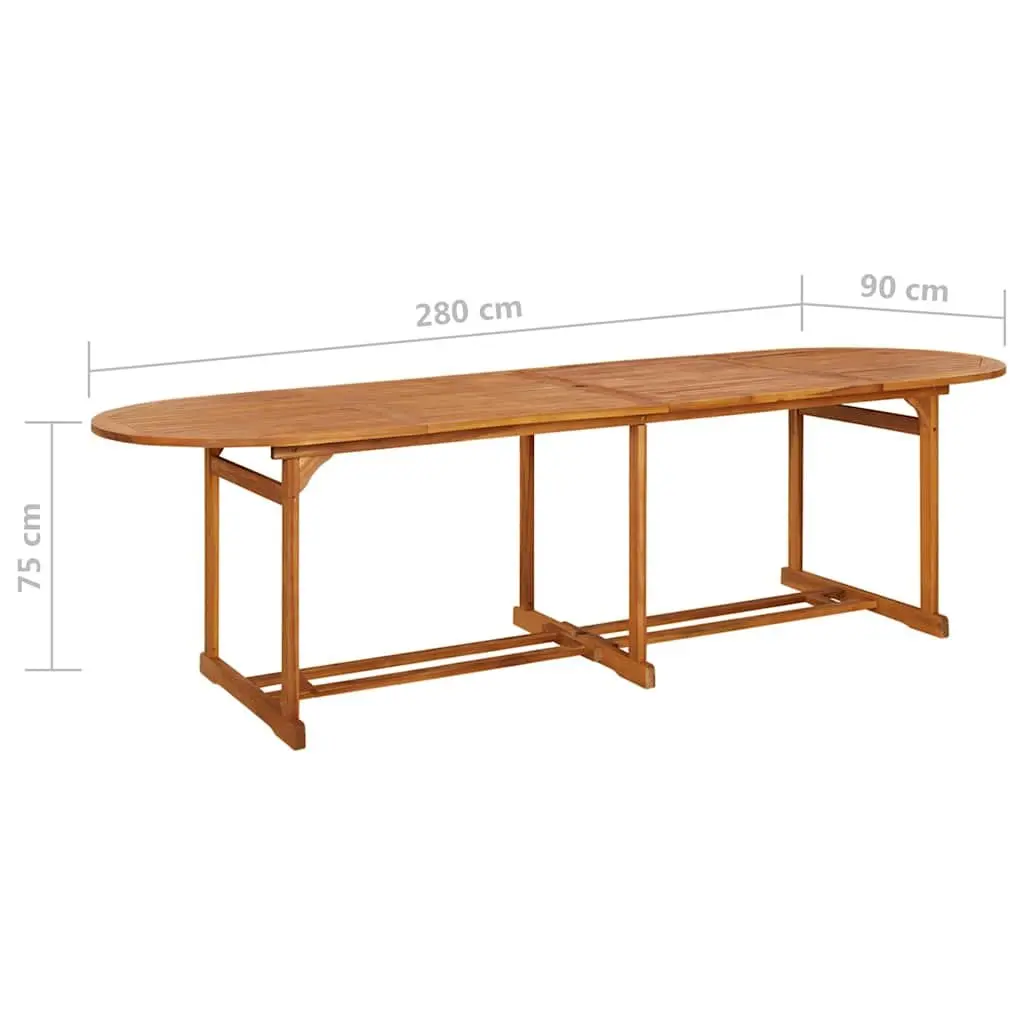 Garden Dining Set Solid Acacia Wood 11 Piece Outdoor Furniture Grey