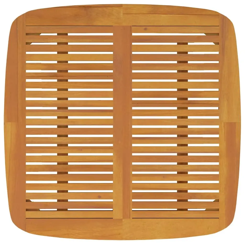 Garden Table Solid Acacia Wood 85x85x75cm Brown Slatted Top