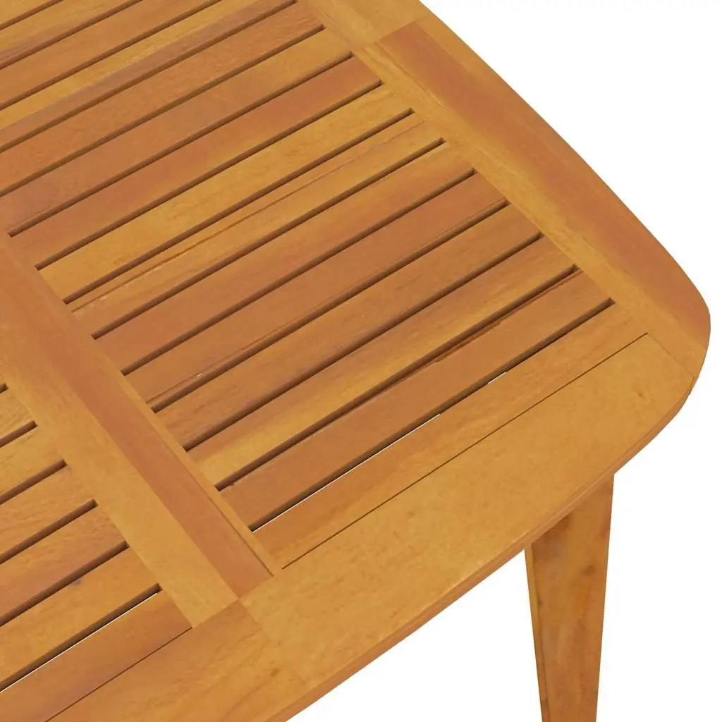 Garden Table Solid Acacia Wood 85x85x75cm Brown Slatted Top