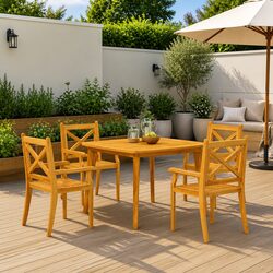 Exceptional Solid Wood Garden Table 110x110x75 cm