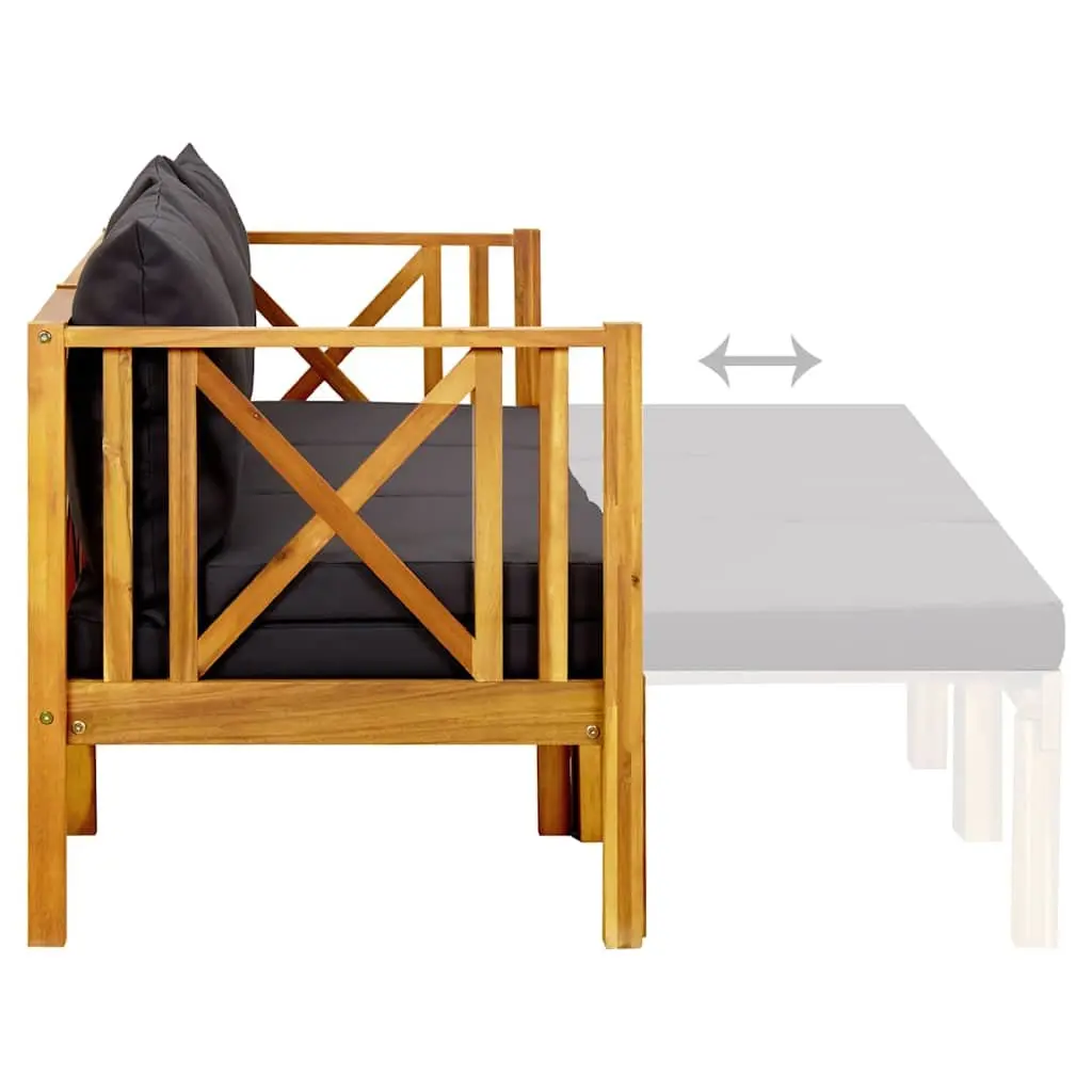 Solid Wood 3-Seater Garden Bench and Daybed Grey 179cm