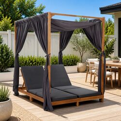 Premium Double Sun Lounger with Adjustable Backrest