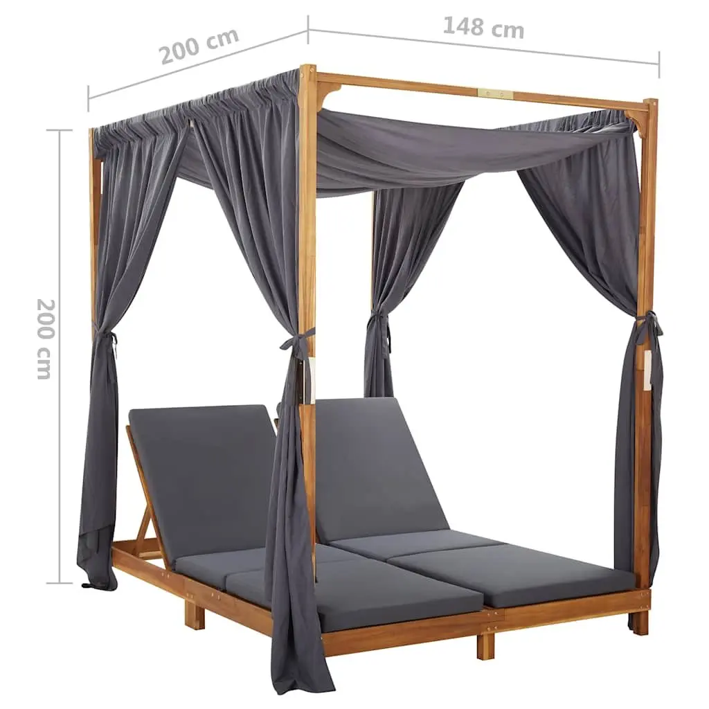 Double Sun Lounger with Adjustable Backrest