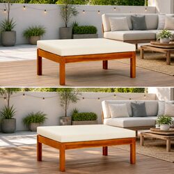 Solid Acacia Wood Foot Rests for Outdoor Comfort