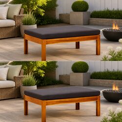 Durable Grey Slatted Footrests for Outdoor Use