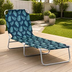 Durable Folding Sun Lounger with Adjustable Backrest