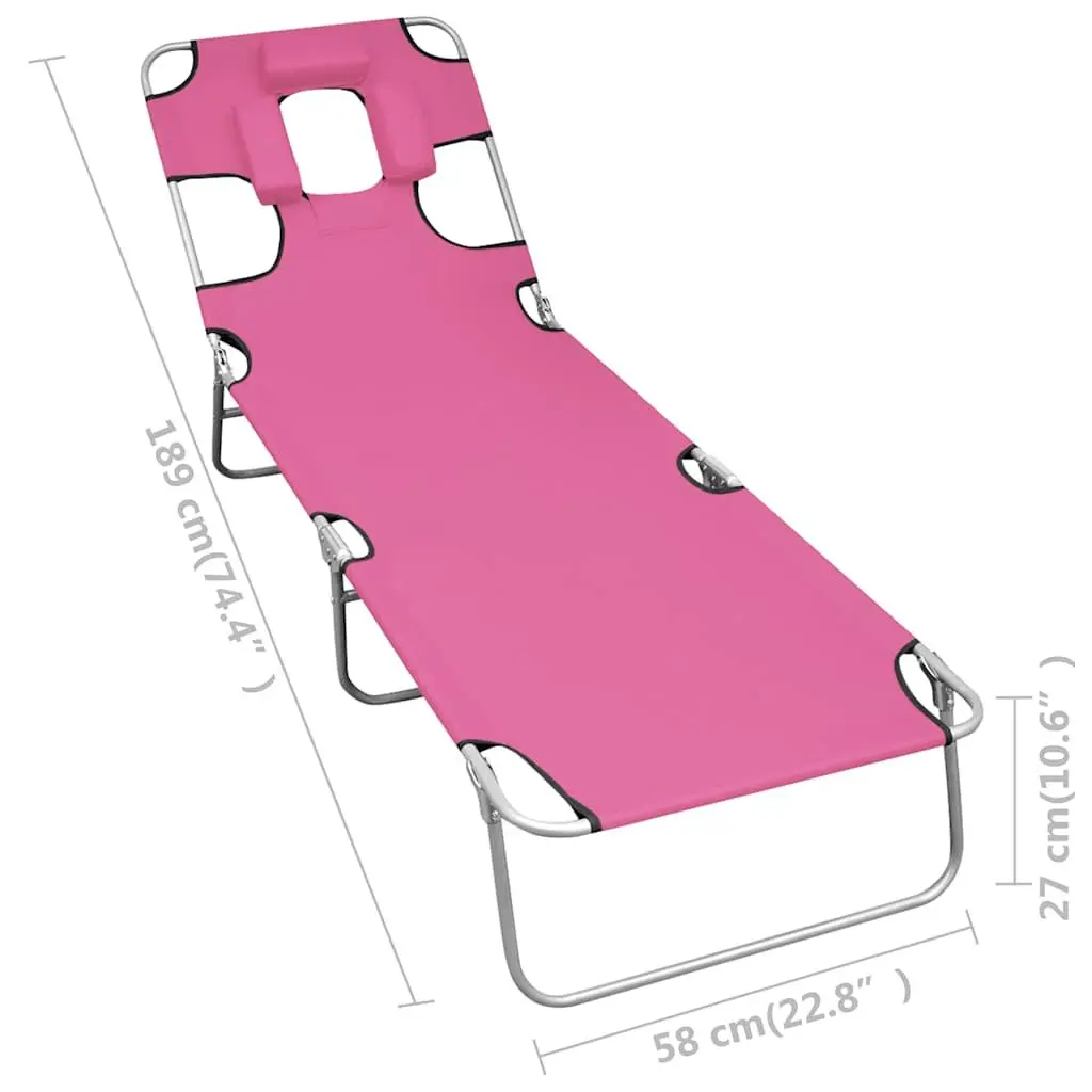 Folding Sun Lounger with Adjustable Backrest