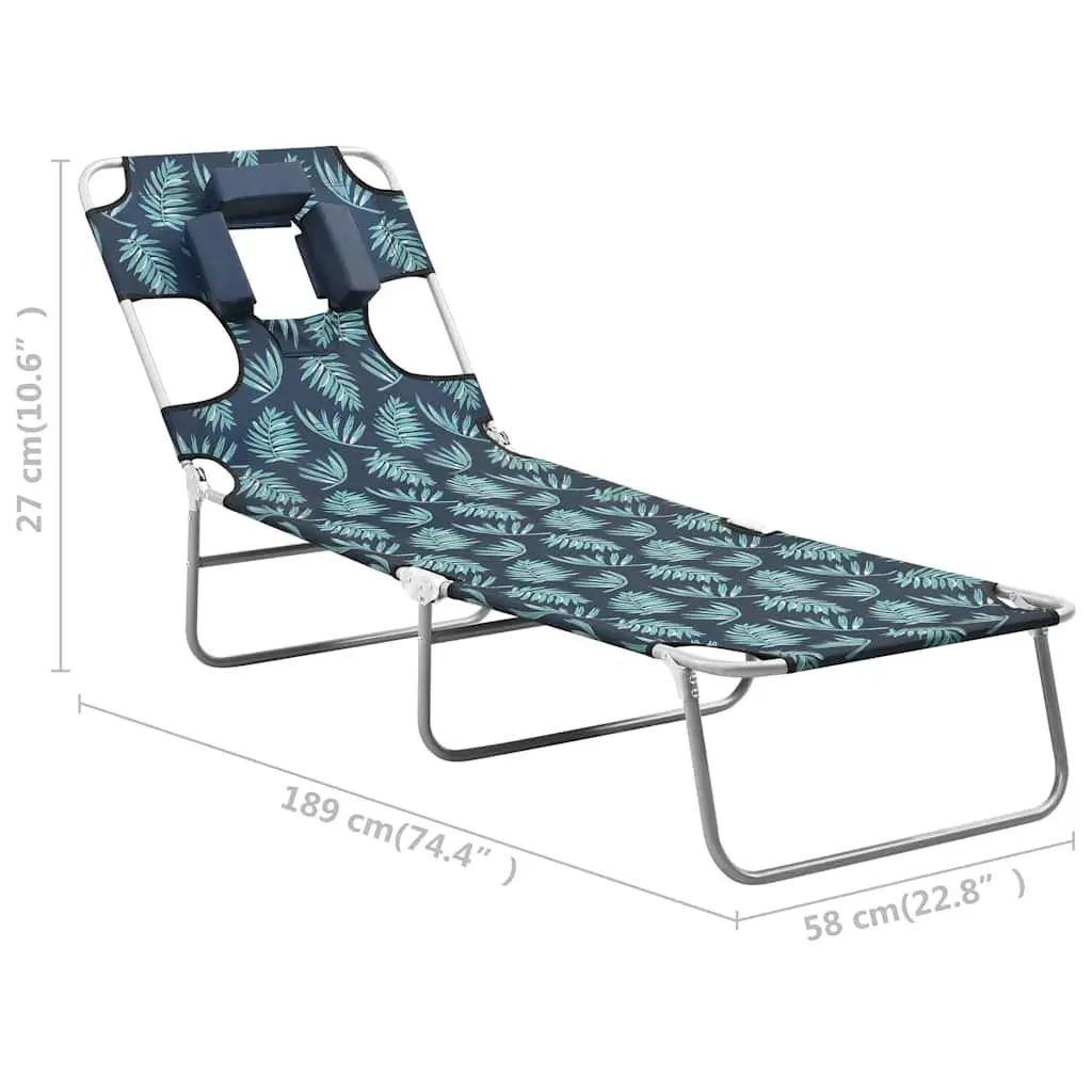 Sun Lounger with Adjustable Backrest and Cushion