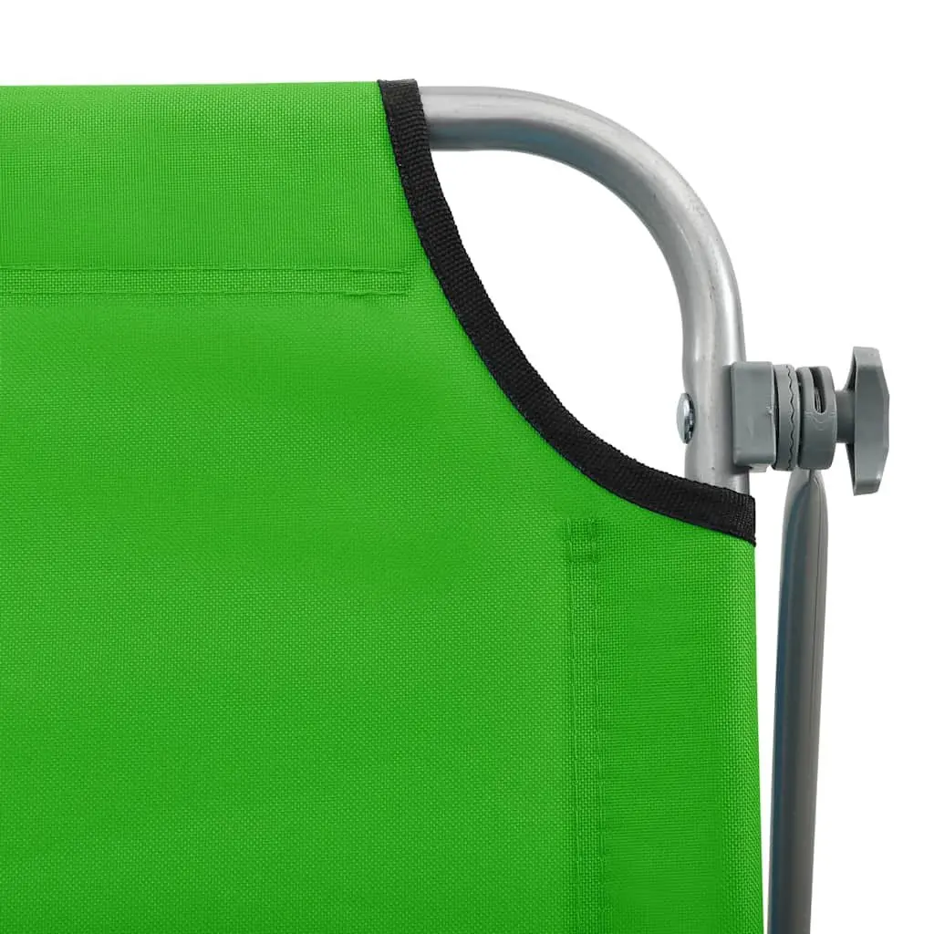 Adjustable Green Sun Lounger with Canopy for Outdoor Use