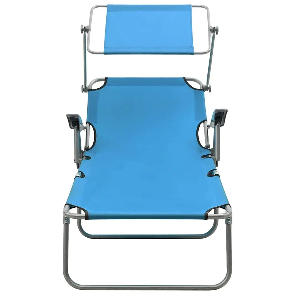 Adjustable Backrest Sun Lounger with Canopy for Outdoors