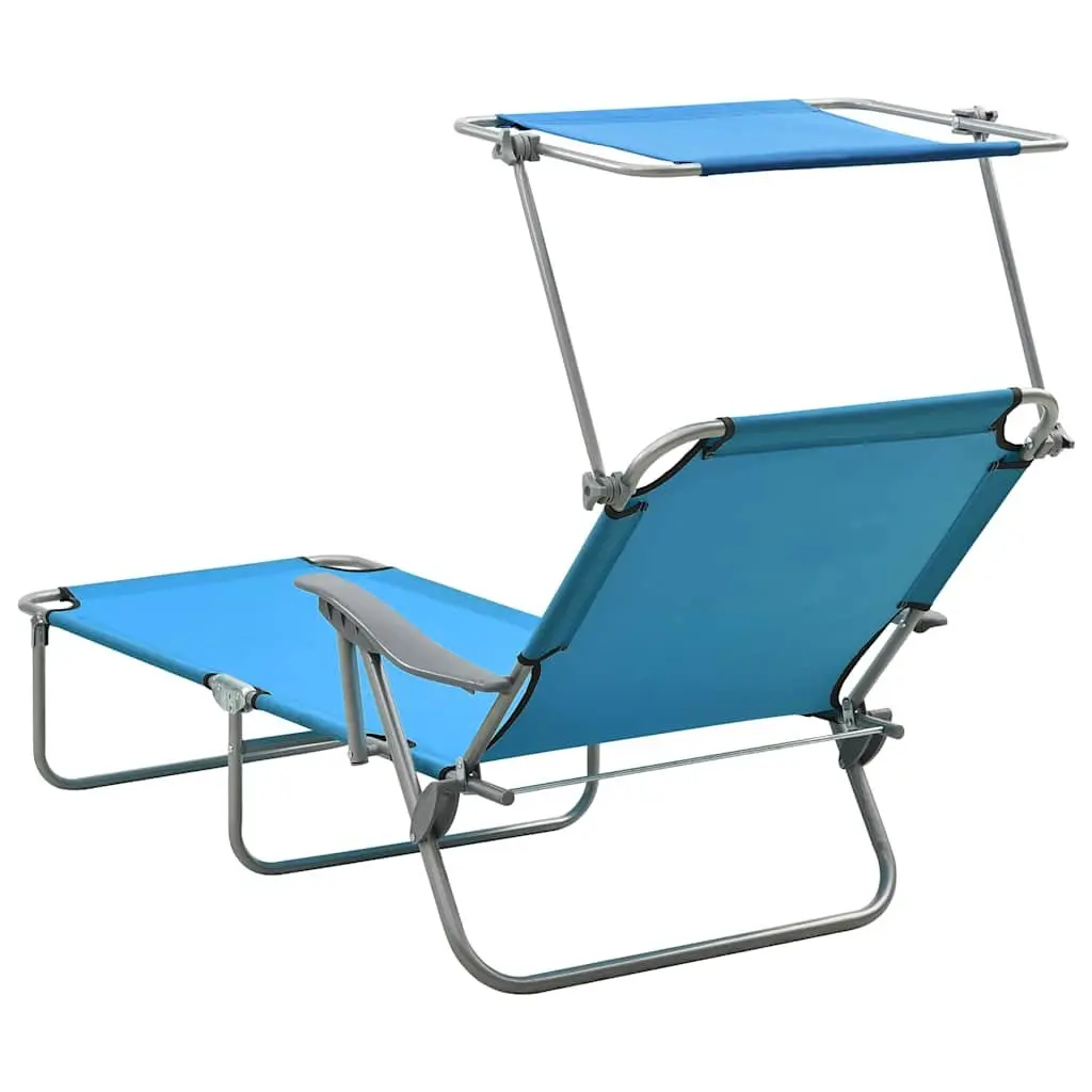 Adjustable Backrest Sun Lounger with Canopy for Outdoors