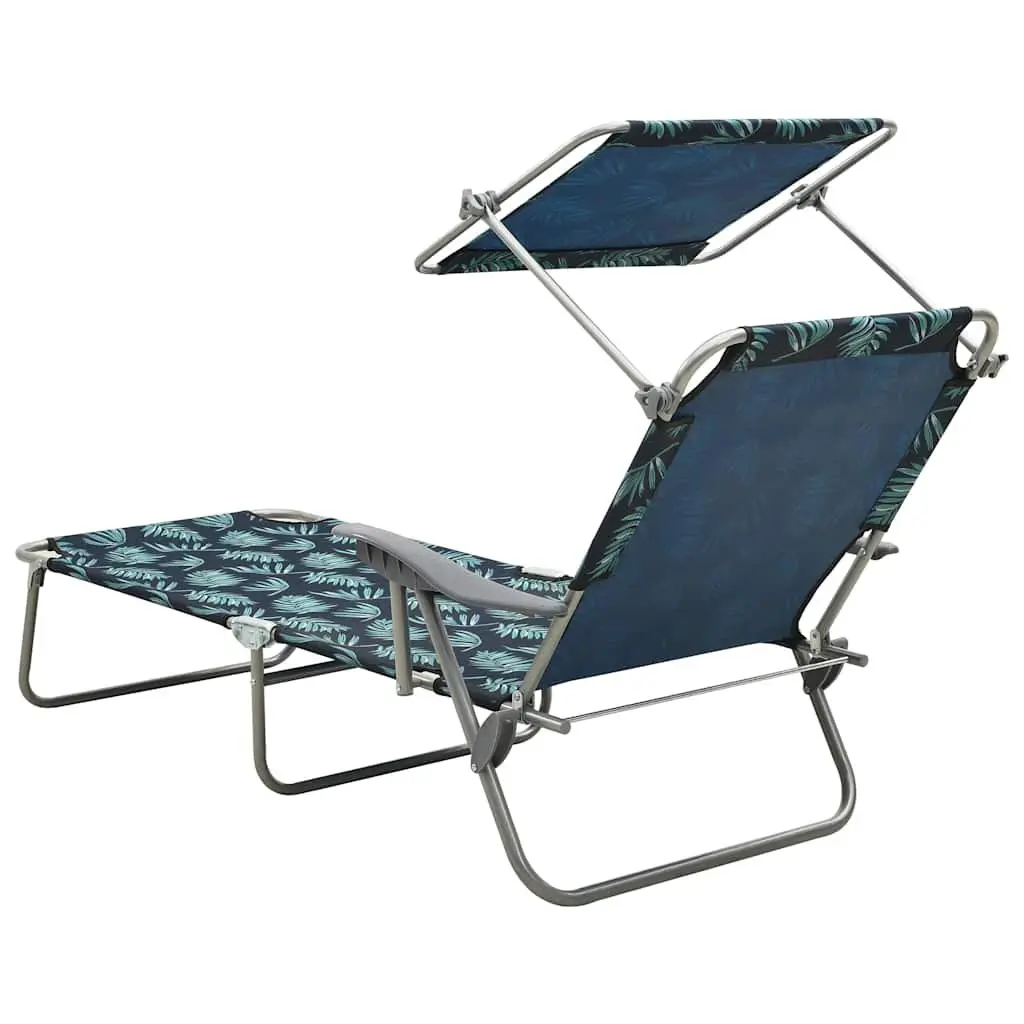 Sun Lounger with Adjustable Canopy for Relaxation