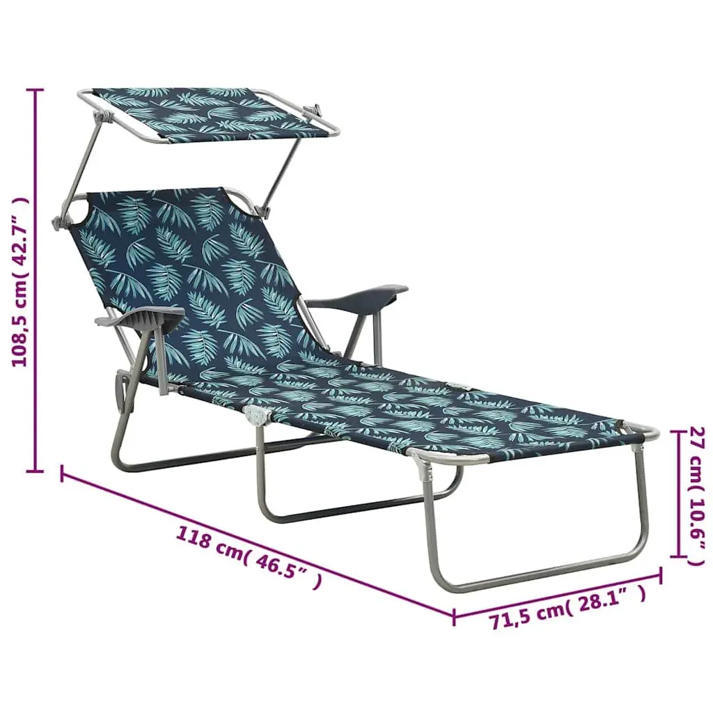 Sun Lounger with Adjustable Canopy for Relaxation