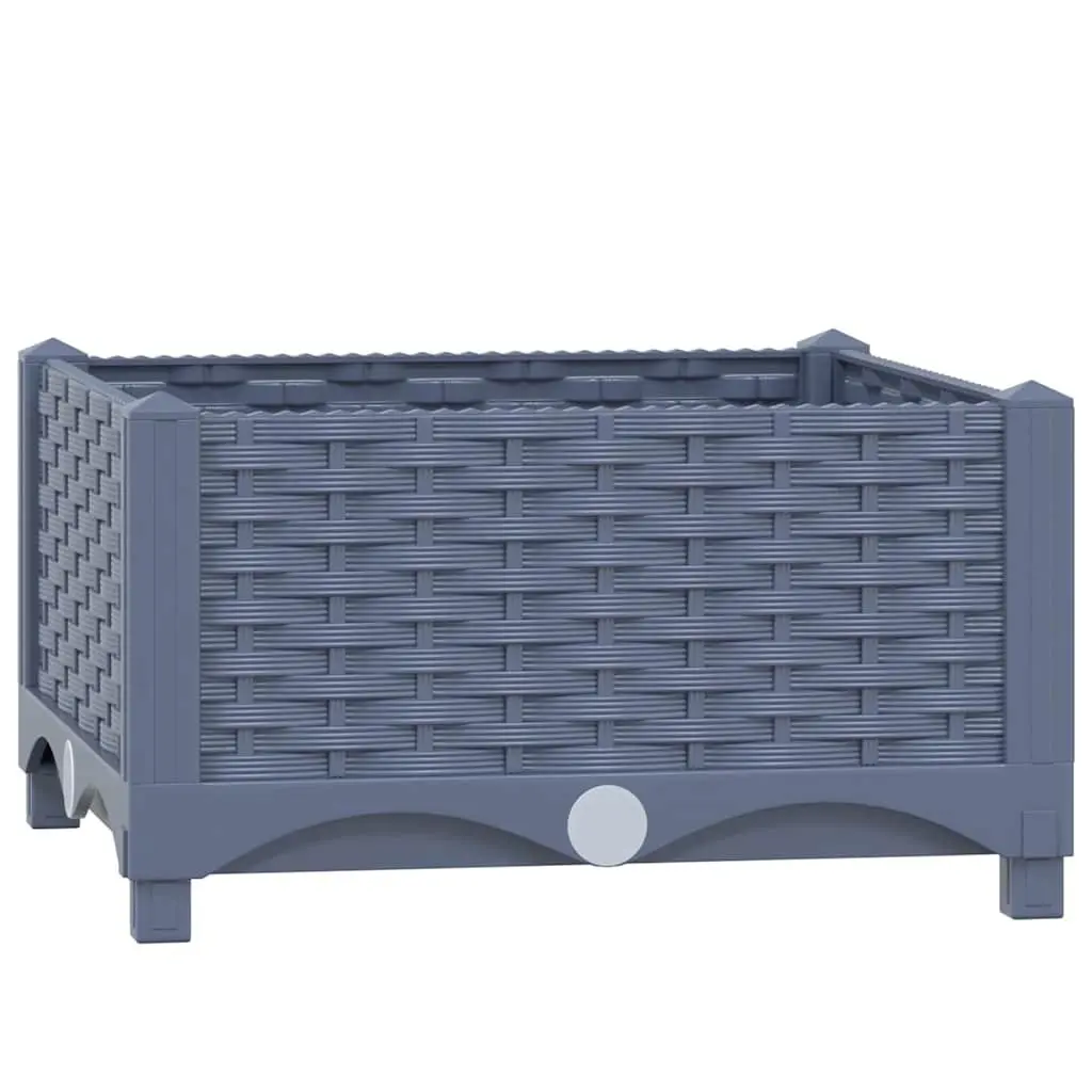 Raised Garden Bed Planter Polypropylene 40x40x23cm Grey
