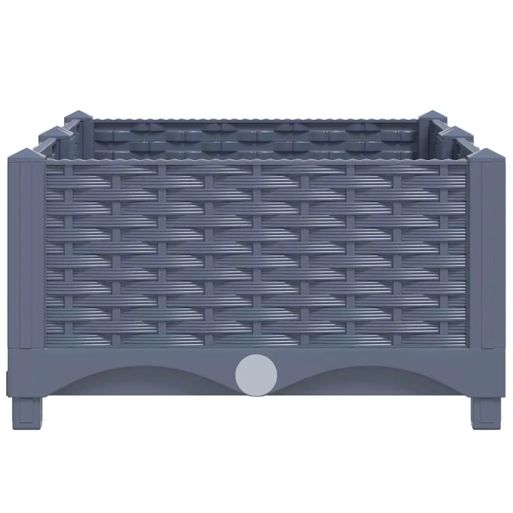 Grey Polypropylene Raised Garden Bed Planter 80x40x23cm