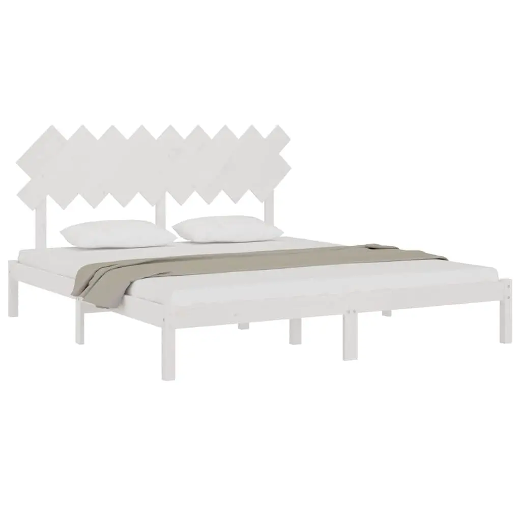 White King Bed Frame Made of Solid Pine Wood