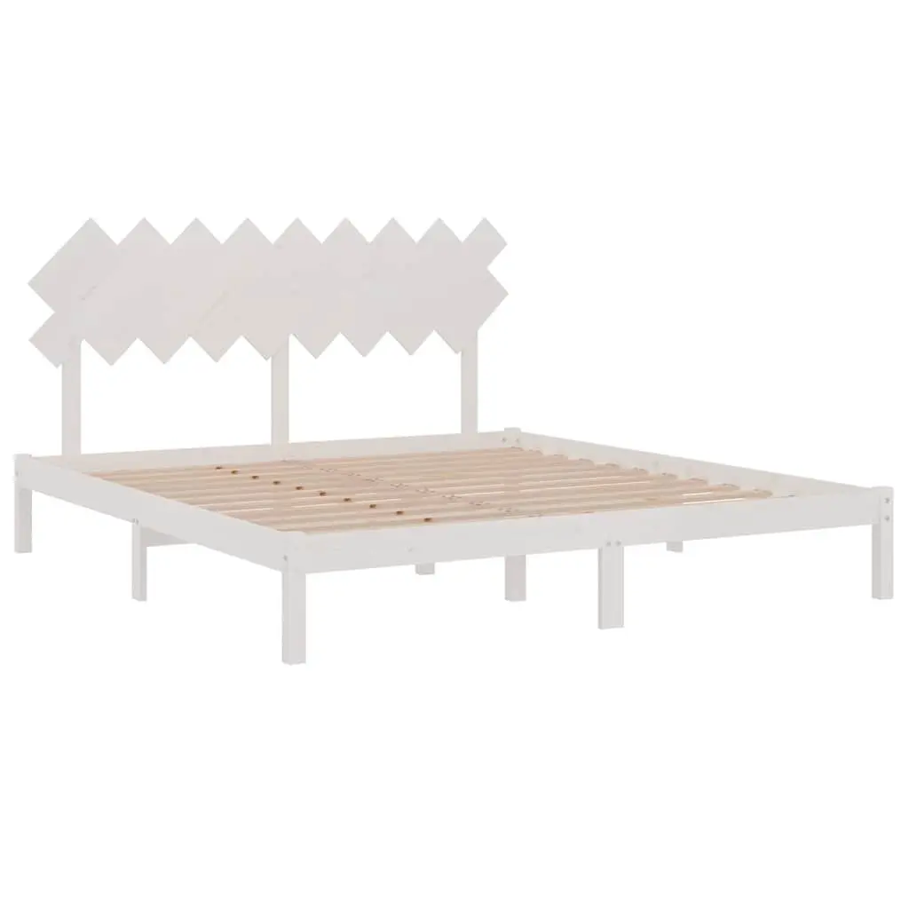 White King Bed Frame Made of Solid Pine Wood