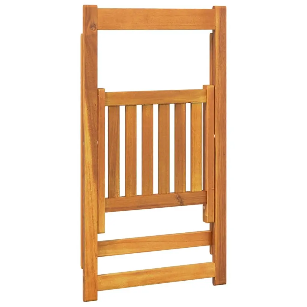 Folding Garden Chairs Solid Acacia Wood Brown 6 Piece
