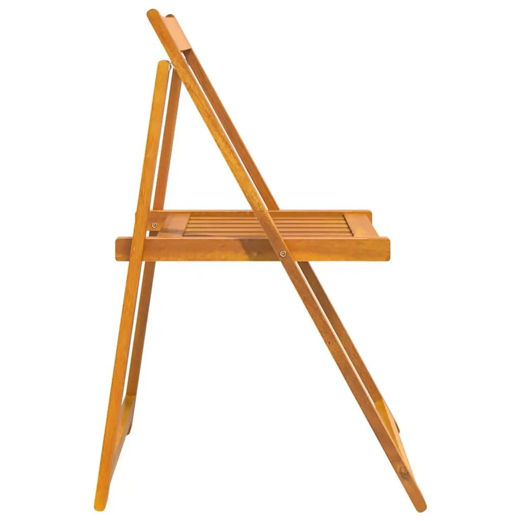 Folding Garden Chairs Solid Acacia Wood Brown 6 Piece