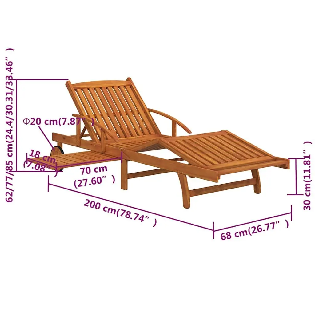 2-Piece Sun Lounger Set with Folding Table