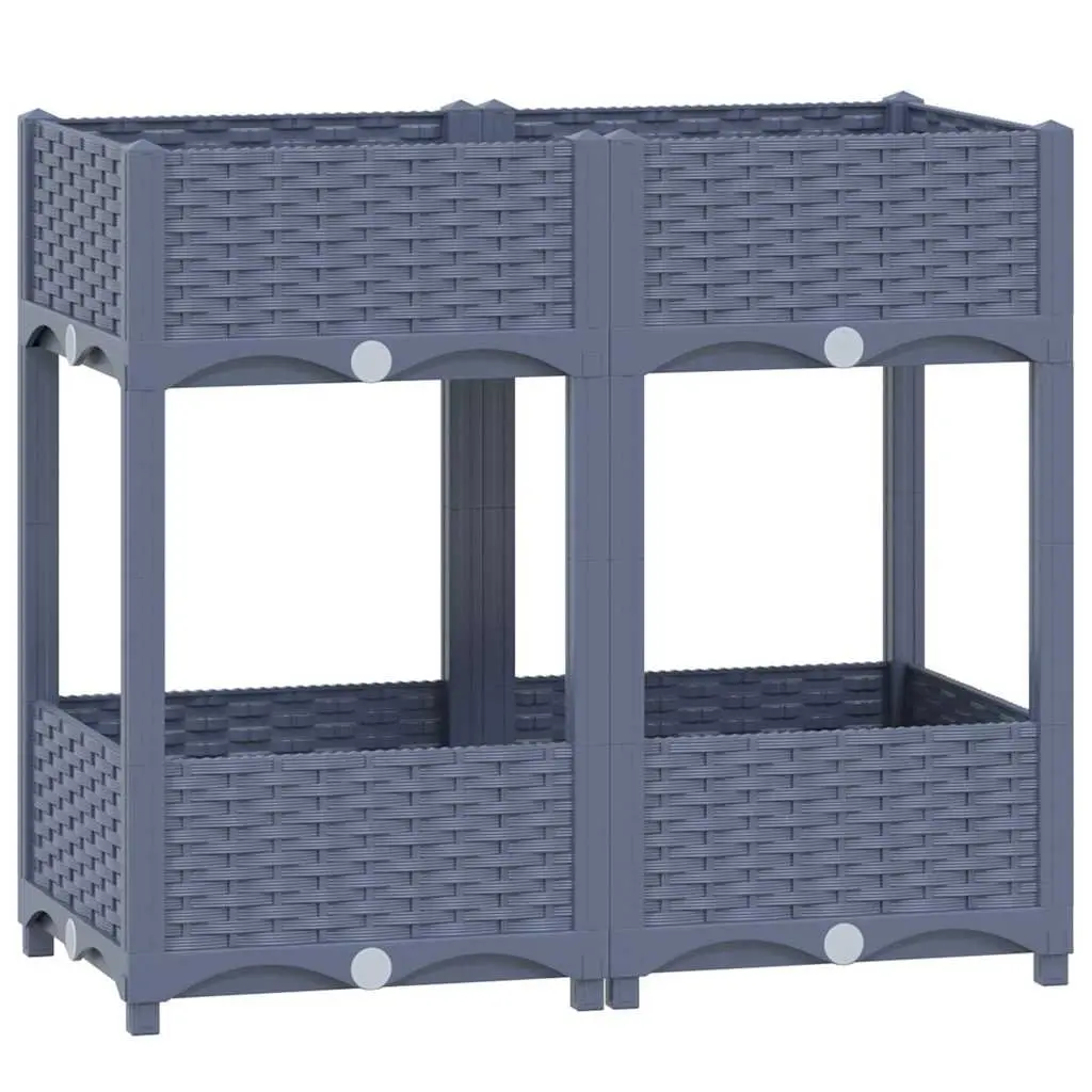 Raised Garden Bed Planter with 2 Shelves