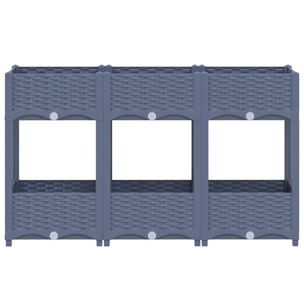 Two-Shelf Raised Garden Bed 120x40x71cm Grey